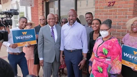 Democratic Senator Raphael Warnock holds reelection campaign in Georgia, Georgia 스톡 동영상 205979687