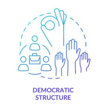 Democratic structure blue gradient concept icon Illustrazione stock