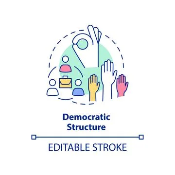 Democratic structure concept icon Stock Illustration