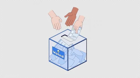 Democratic voting process 2D animation Stock Footage 345809480