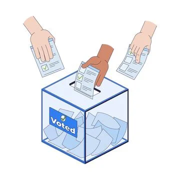 Democratic voting process 2D illustration concept Stock Illustration