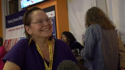 Democrats in London react to Donald Trump's victory in two battleground states Video stock 290841199