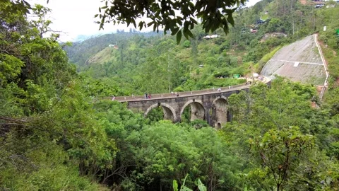 Demodara Bridge, also called the Nine Arches Bridge Stock Footage 315355806