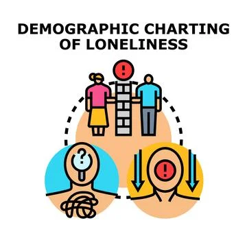 Demographic charting of loneliness concept vector illustration Stock Illustration