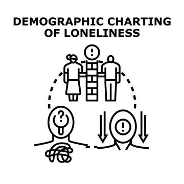 Demographic charting of loneliness concept vector illustration Stock Illustration