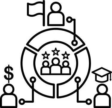 Demographic customer segmentation icon vector Stock Illustration