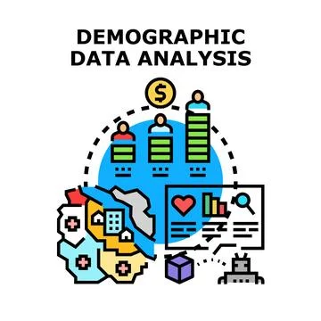 Demographic data analysis concept for marketing research Stock Illustration