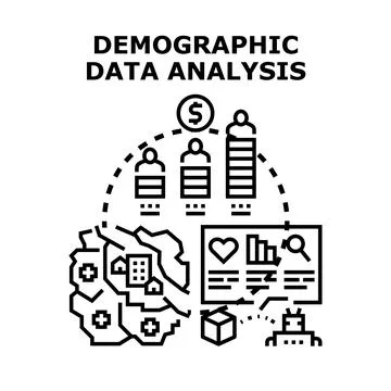 Demographic data analysis concept for marketing research イラスト素材