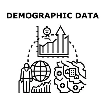 Demographic data analysis concept visualizing population growth Stock Illustration