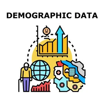 Demographic data analysis concept visualizing population growth Stock Illustration