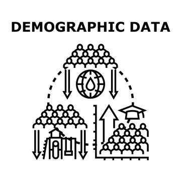 Demographic data analysis illustrating global population trends Stock Illustration