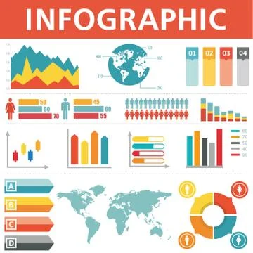 Demographic infographics Illustrazione stock