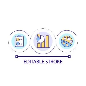 Demographic research loop concept icon Illustrazione stock