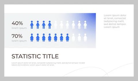 Demographical statistics presentation slide template Stock Illustration