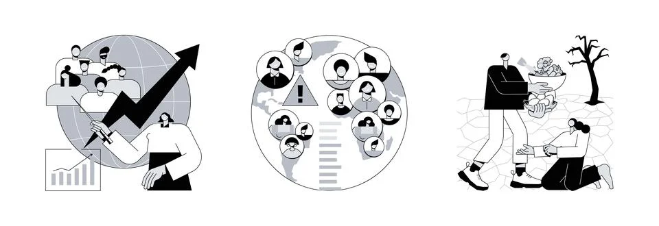 Demographics abstract concept vector illustrations. Stock Illustration