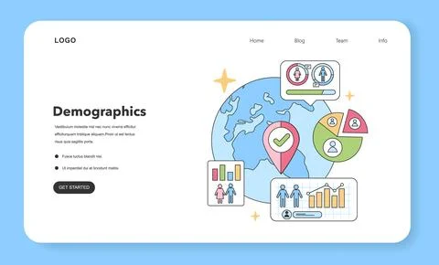 Demographics analysis concept. Flat vector illustration Illustrazione stock