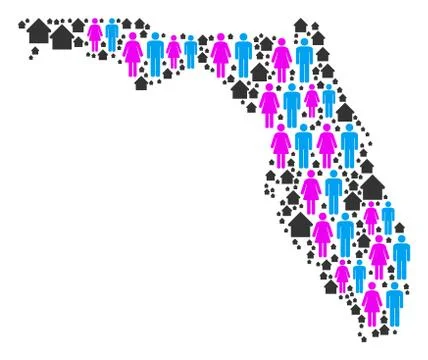 Demographics Florida Map Illustrazione stock