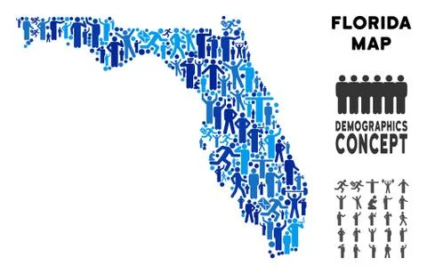 Demographics Florida Map Stock Illustration