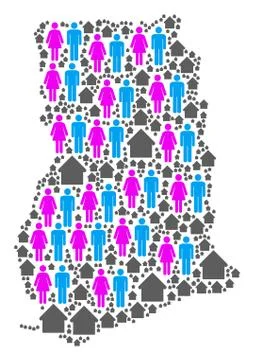 Demographics Ghana Map Ilustración de archivo