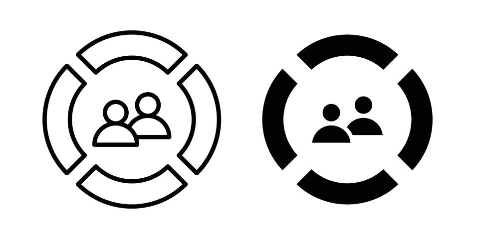 Demographics icon linear versions pack on white background イラスト素材