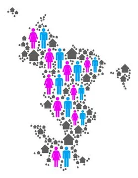 Demographics Mayotte Island Map Stock Illustration