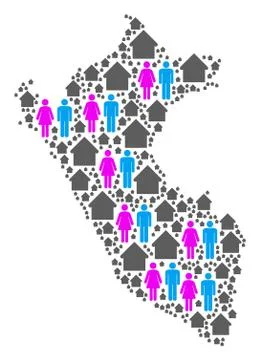 Demographics Peru Map Stock Illustration