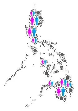 Demographics Philippines Map Ilustración de archivo