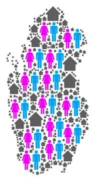 Demographics Qatar Map Ilustración de archivo