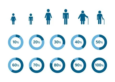 Demography infographic elements Stock Illustration