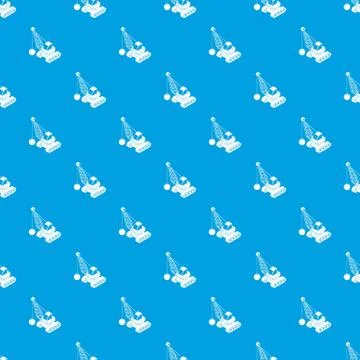 Demolish truck pattern seamless blue Stock Illustration