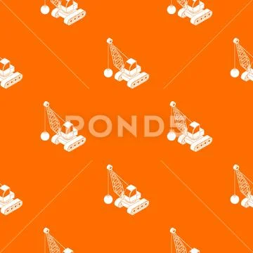 Demolish truck pattern vector orange Stock Illustration