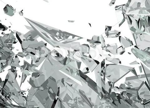Demolished glass with sharp pieces Stock Illustration