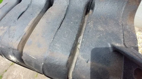 Demolished old cast iron solid fuel boiler body outdoor Stock Footage 336901090