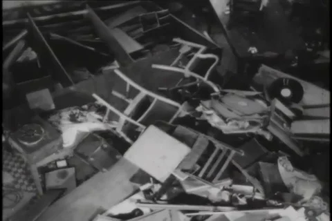 Demolished reference library and studio at USIS building - 1957 Stock Footage 105701992