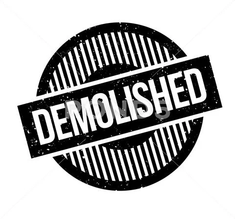 Demolished rubber stamp Stock Illustration