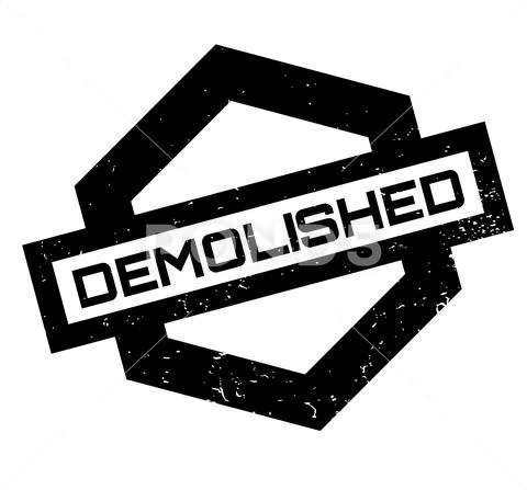 Demolished rubber stamp Stock Illustration