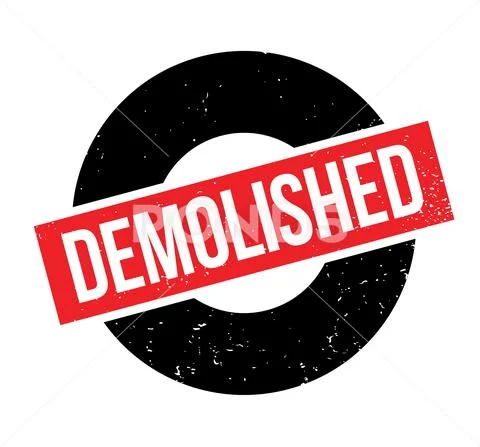 Demolished rubber stamp Stock Illustration