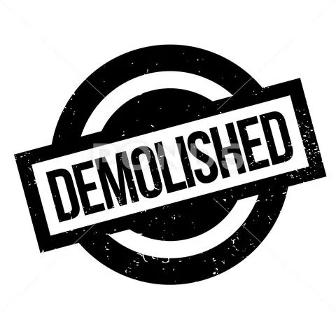 Demolished rubber stamp Stock Illustration