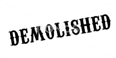 Demolished rubber stamp Stock Illustration