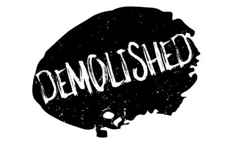 Demolished rubber stamp Stock Illustration
