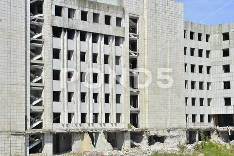 Demolition and dismantling of the remnants of the large industrial enterprise Stock Photos