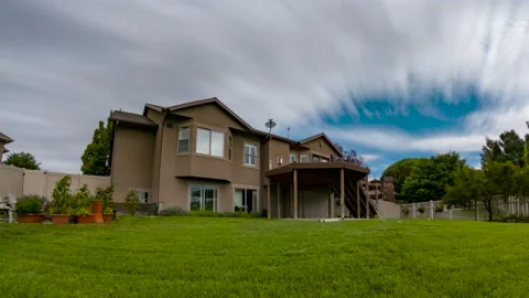Demolition of a backyard deck railing for replacement - time lapse Stock Footage 213547597