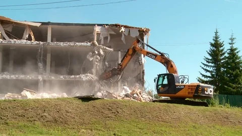 The demolition of the building Stock Footage 77531117