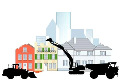 Demolition building Illustrazione stock