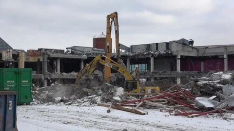 Demolition of a building mall Stock Footage 232432848