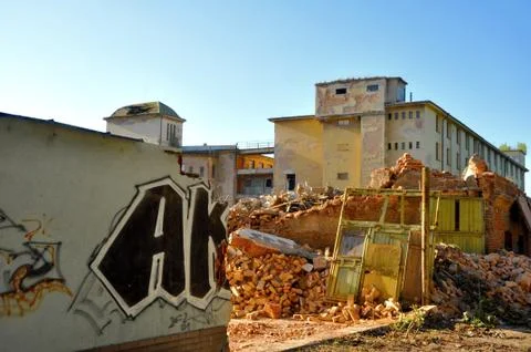 Demolition of building Stock Photos