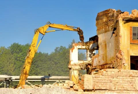Demolition of building Stock Photos