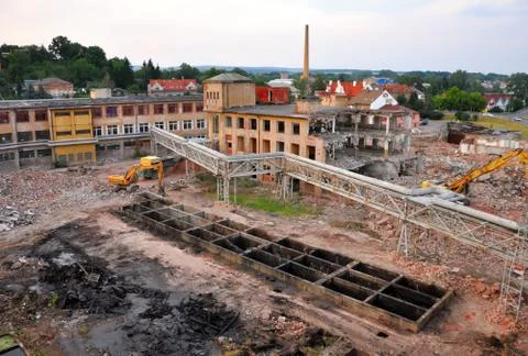 Demolition of building Stock Photos