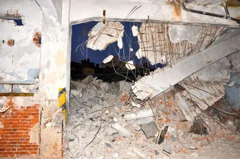 Demolition of building Stock Photos