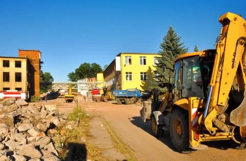 Demolition of building Stock Photos